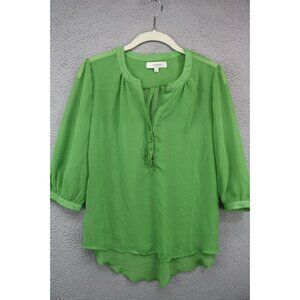 Umgee Kelly Green Sheer 3/4 Sleeve Top-Size Large-BOHO